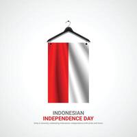 Indonesia indipendenza giorno. Indonesia indipendenza giorno creativo Annunci design. 3d illustrazione. vettore