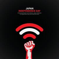 Giappone indipendenza giorno. Giappone indipendenza giorno creativo Annunci design feb 11. , 3d illustrazione. vettore
