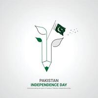 Pakistan indipendenza giorno. Pakistan indipendenza giorno creativo Annunci design. inviare, , 3d illustrazione. vettore