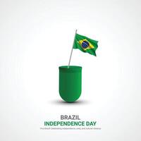 brasile indipendenza giorno. brasile indipendenza giorno creativo Annunci design. sociale media inviare, , 3d illustrazione. vettore