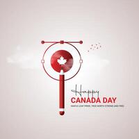 contento Canada giorno. Canada indipendenza giorno creativo Annunci 1 luglio. 3d illustrazione vettore