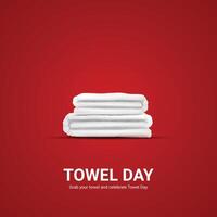nazionale asciugamano giorno. nazionale asciugamano giorno creativo Annunci design. , 3d illustrazione. vettore