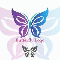 logo illustrazione farfalla pendenza colorato stile vettore