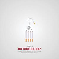 mondo senza tabacco giorno. mondo senza tabacco giorno creativo Annunci design mmay 31. , 3d illustrazione. vettore