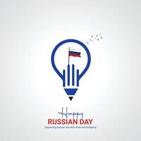 russo indipendenza giorno. russo indipendenza giorno creativo Annunci disegno, 12 giugno. sociale media manifesto, , 3d illustrazione. vettore