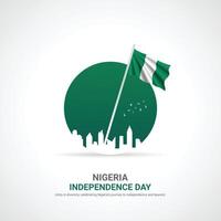 Nigeria indipendenza giorno. Nigeria indipendenza giorno creativo Annunci design. sociale media inviare, , 3d illustrazione. vettore