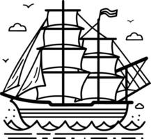 barca a vela icona stile illustrazione vettore