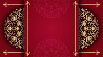 rosso lusso sfondo con mandala ornamento vettore