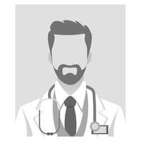 medico avatar, infermiera o paramedico. maschio ritratto di medico lavoratori nel uniforme. piatto icona per medico Chiacchierare bot, app, sito web, cliente sostegno, in linea assistenza sanitaria consulenza. vettore