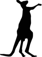 silhouette di canguro animale illustrazione nel nero colore vettore