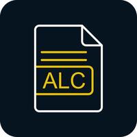 alc file formato linea rosso cerchio icona vettore