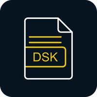 dsk file formato linea rosso cerchio icona vettore