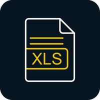 xls file formato linea rosso cerchio icona vettore