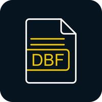dbf file formato linea rosso cerchio icona vettore