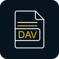 dav file formato linea rosso cerchio icona vettore