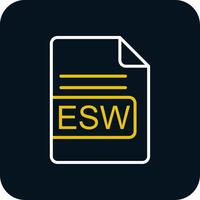 esw file formato linea rosso cerchio icona vettore