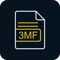 3mf file formato linea rosso cerchio icona vettore