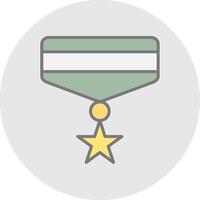 medaglia linea pieno leggero icona vettore