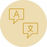 le lingue linea giallo cerchio icona vettore