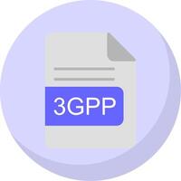 3gpp file formato piatto bolla icona vettore