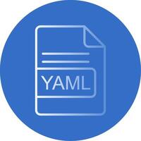yaml file formato piatto bolla icona vettore