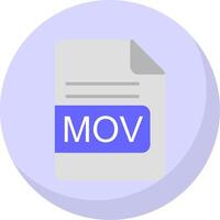 mov file formato piatto bolla icona vettore