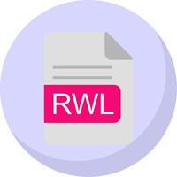 rwl file formato piatto bolla icona vettore