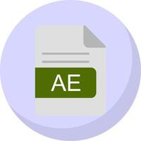 ae file formato piatto bolla icona vettore