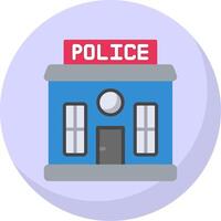 polizia stazione piatto bolla icona vettore