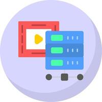 multimedia Banca dati piatto bolla icona vettore