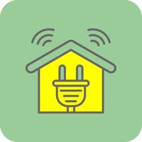 inteligente casa pieno giallo icona vettore