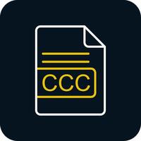 ccc file formato linea rosso cerchio icona vettore