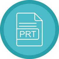 prt file formato linea Multi cerchio icona vettore