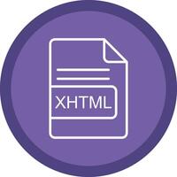 xhtml file formato linea Multi cerchio icona vettore