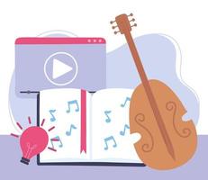 strumento a violino libro musicale video creatività attività immagine vettore