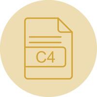 c4 file formato linea giallo cerchio icona vettore