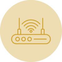 Wi-Fi router linea giallo cerchio icona vettore