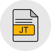 jt file formato linea pieno leggero icona vettore