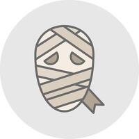 mummia linea pieno leggero icona vettore