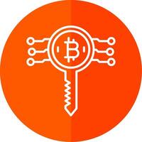 bitcoin chiave linea giallo bianca icona vettore