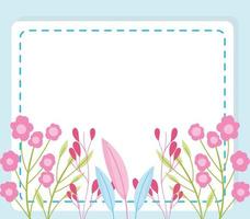 baby shower, fiori fogliame decorazione della natura annunciare la carta modello di benvenuto del neonato vettore