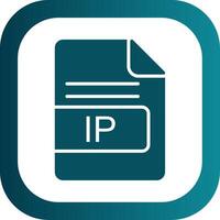 ip file formato glifo pendenza angolo icona vettore