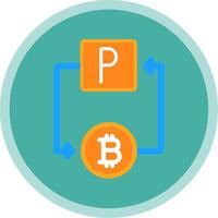 bitcoin paypal piatto Multi cerchio icona vettore