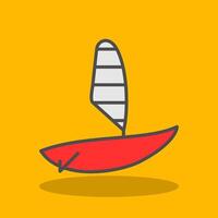 windsurf pieno ombra icona vettore