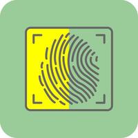 impronta digitale pieno giallo icona vettore