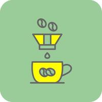 caffè filtro pieno giallo icona vettore