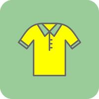 polo camicia pieno giallo icona vettore
