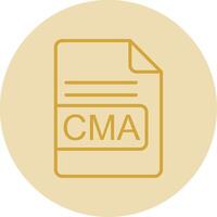 cma file formato linea giallo cerchio icona vettore