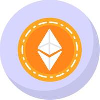 Ethereum moneta piatto bolla icona vettore