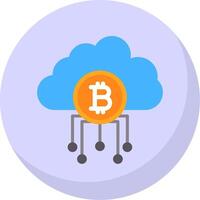 nube bitcoin piatto bolla icona vettore